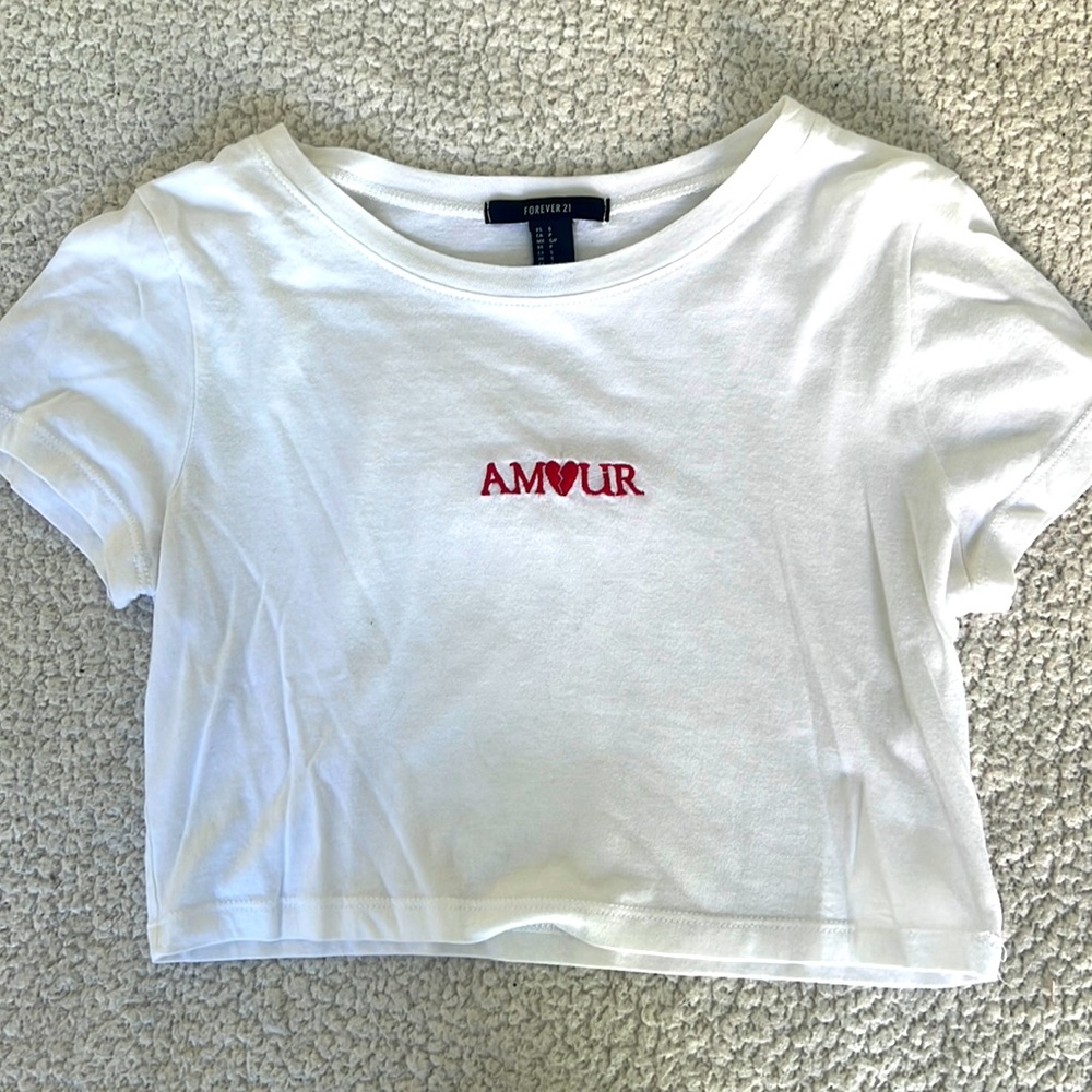 F21 Amour Crop Tee